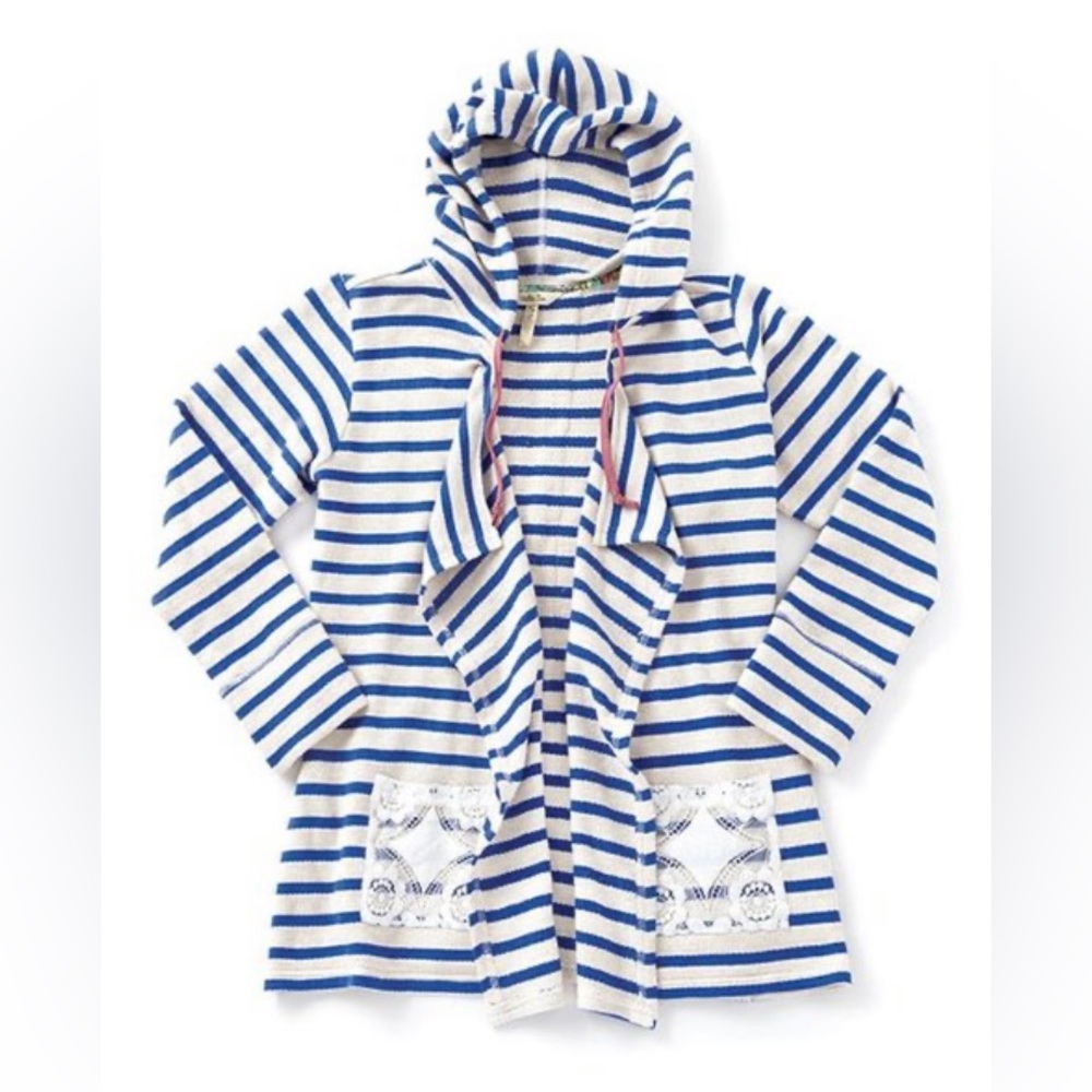 Matilda Jane Blue and White Striped Hooded Cardigan